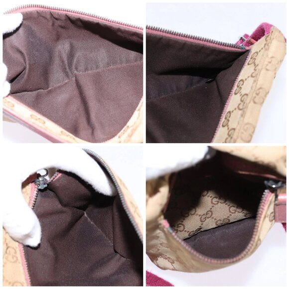 GUCCI GG Canvas Sherry Line Waist Bag Beige Pink Silver 28566 Auth 144532 - Picture 15 of 16
